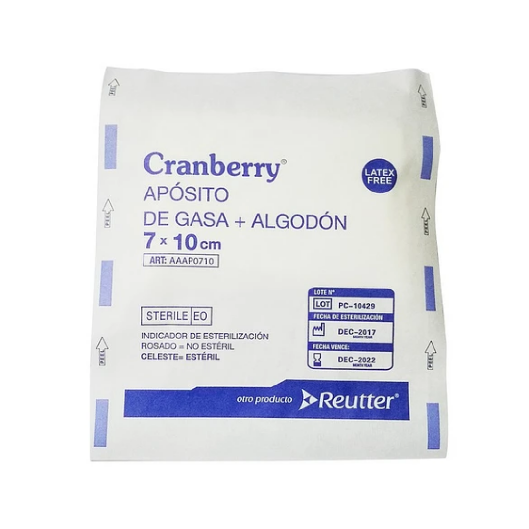 Sucio claro Confrontar Aposito Gasa + Algodon Esteril 7X10 cms Paquete 10 unds - Cranberry