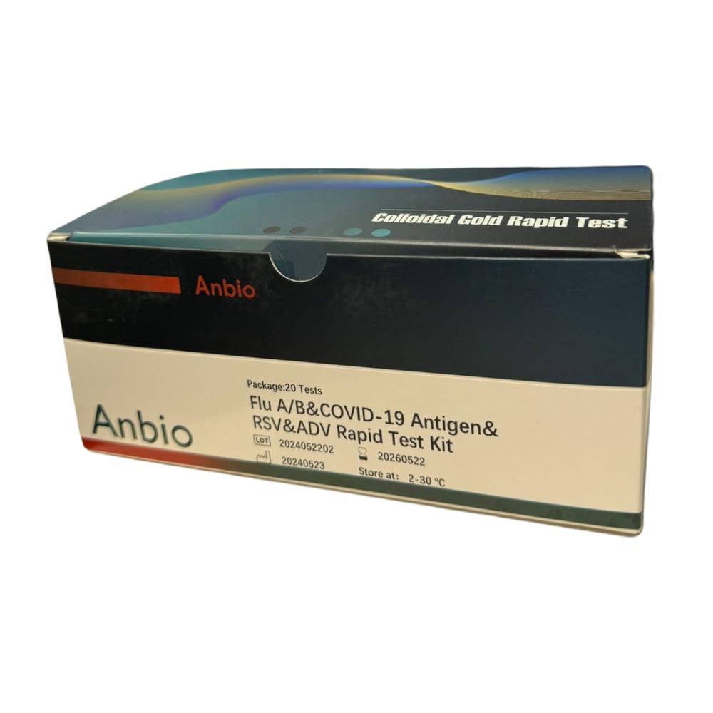 Test Rápido Nasal Panel 5 en 1 Covid19/Adenovirus/VSR/Influenza A+B - Caja de 20 unidades