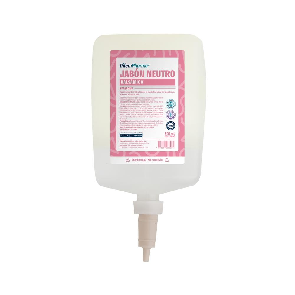 Jabón Neutro Balsámico sin Aroma 800 ml - Difem