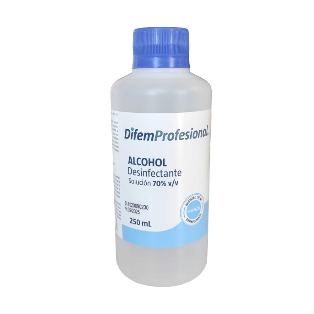 2401997 Alcohol desinfectante al 70% 250 ml con registro ISP - Difem