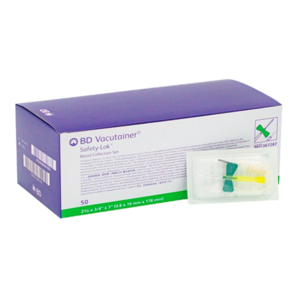 Mariposa Scalp Vein BD Vacutainer 21G X 3/4 X 7 - Caja de 50