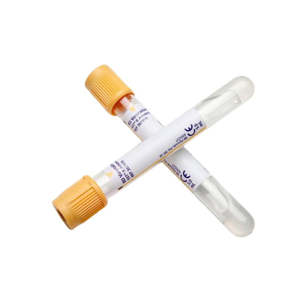 Tubo de muestra tapa amarilla 3,5 ml con suero con gel separador BD Vacutainer - Caja de 100 unidades