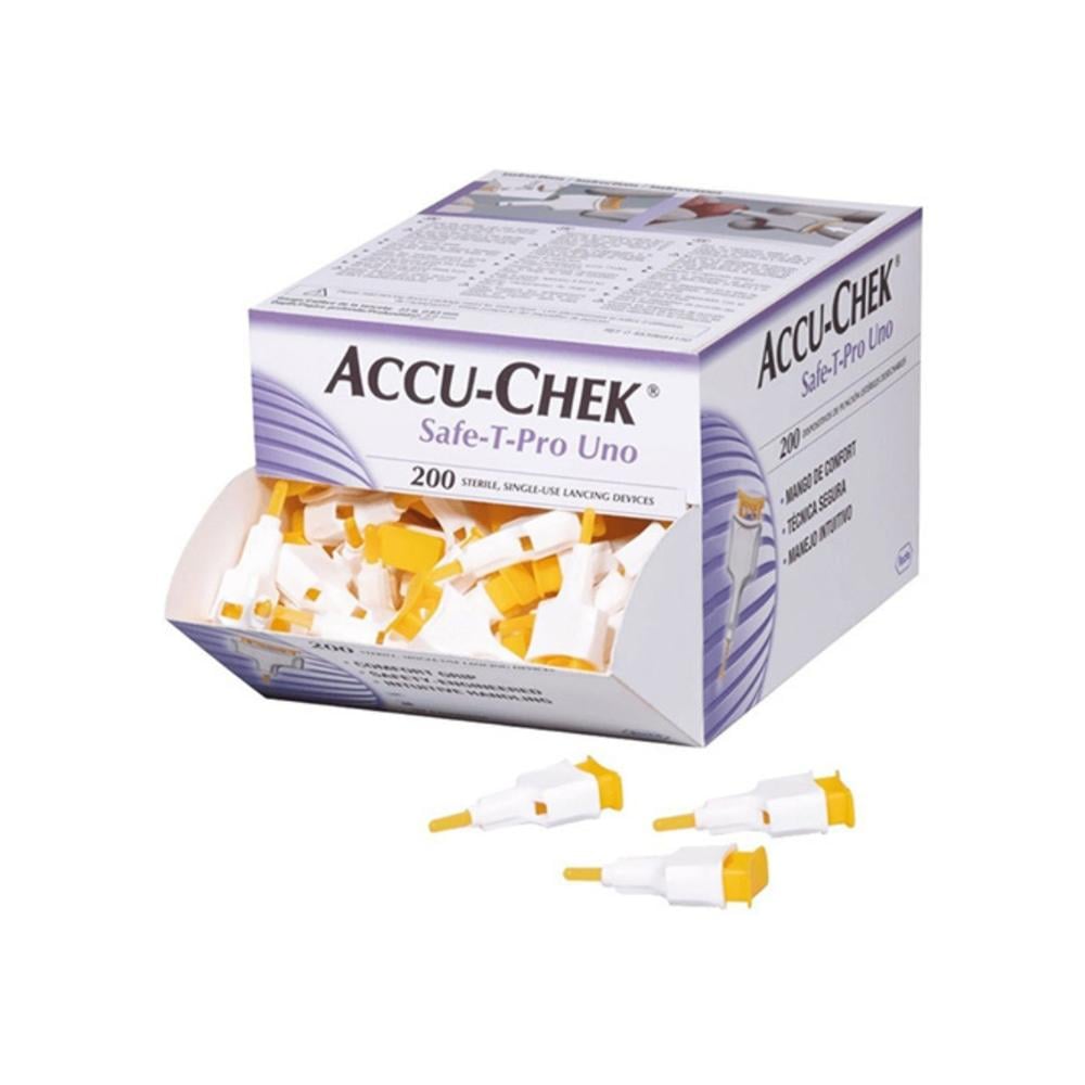 Lancetas Accu-Chek®  Safe-T Pro Uno - 200 Unidades