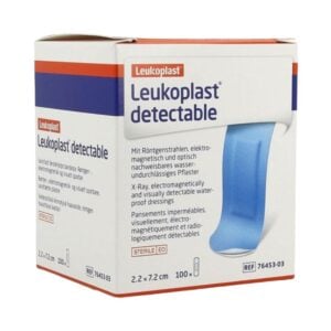 Leukoplast Detectable Sterile Azul 2.2 x 7.2 cm – Caja de 100 unds