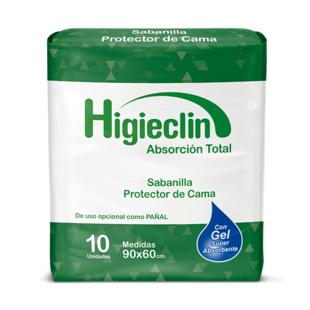 7806519000066 Sabanilla Higieclin Con Gel 90x60 - 10 Unidades