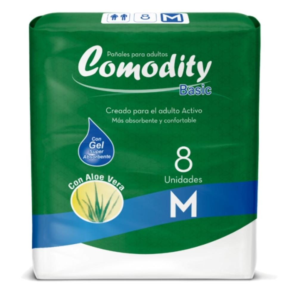 Pañal Adulto Comodity Basic – Talla M – 8 Unidades