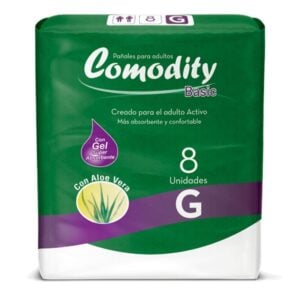 7806519000189 Pañal Adulto Comodity Basic - Talla G - 8 Unidades