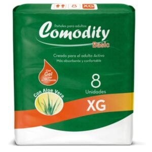 7806519000196 Pañal Adulto Comodity Basic - Talla XG - 8 Unidades