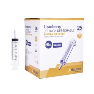 AAJECR61 Jeringa Desechable sin Aguja Punta Catéter 60ml - Caja de 25