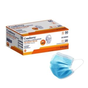 AAMASCEC Mascarilla 3 pliegues celeste de Uso Medico Tipo IIR – Caja de 50 unds