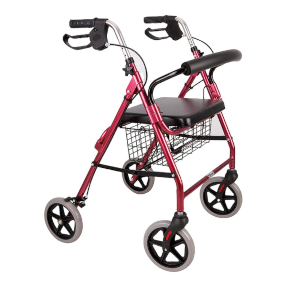 Andador de 4 ruedas con asiento y canasto - Blunding