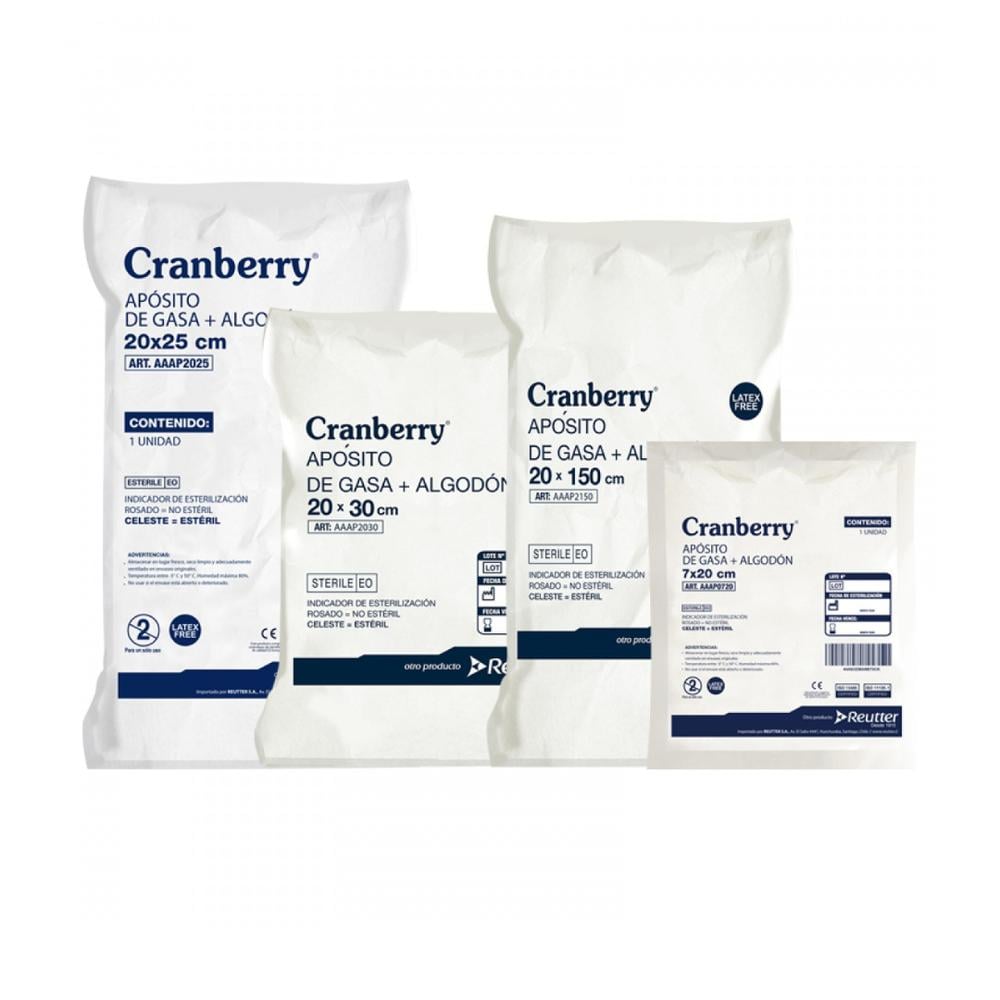 Apósito de Gasa Estéril Tejida 10 unidades - Cranberry