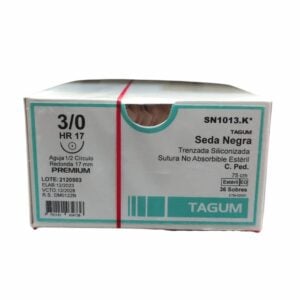 Suturasedanegra Sutura Seda Negra Trenzada Siliconada – Caja de 36 unidades