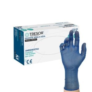 ViniloAzul Guante Vinilo Sin Polvo Azul para examinación - 100 unidades