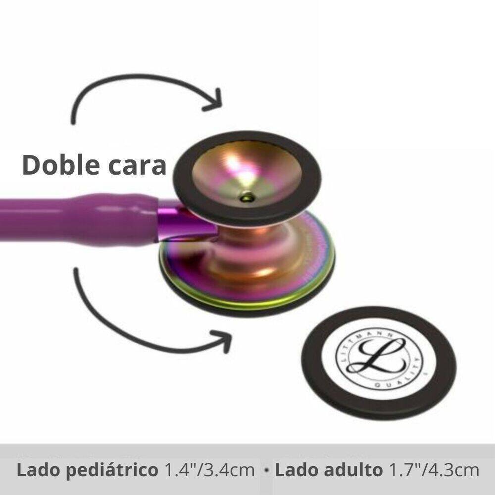 70-2011-7612-3_4 Fonendo Littmann® Cardiology IV Ciruela Arcoíris 6205 + Estuche