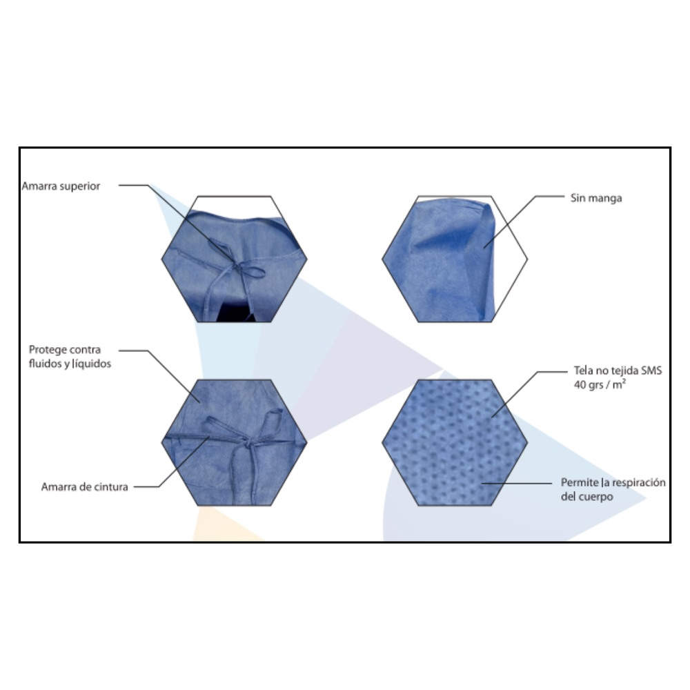 Packs de 10 Batas de paciente sin mangas – Cranberry