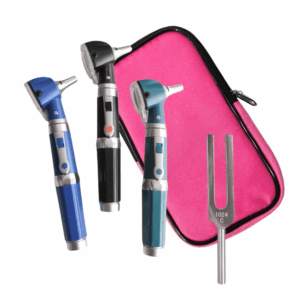 Kit-Diapason Pack: Otoscopio de Fibra Óptica Guthmann + Diapasón + Estuche Multifuncional