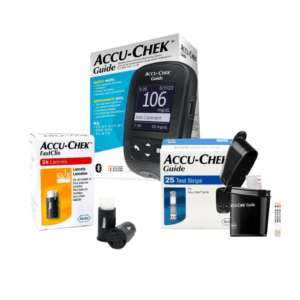 Pack Glucómetro Accu-Chek® Guide + 25 Tiras Guide + 24 Lancetas FastClix