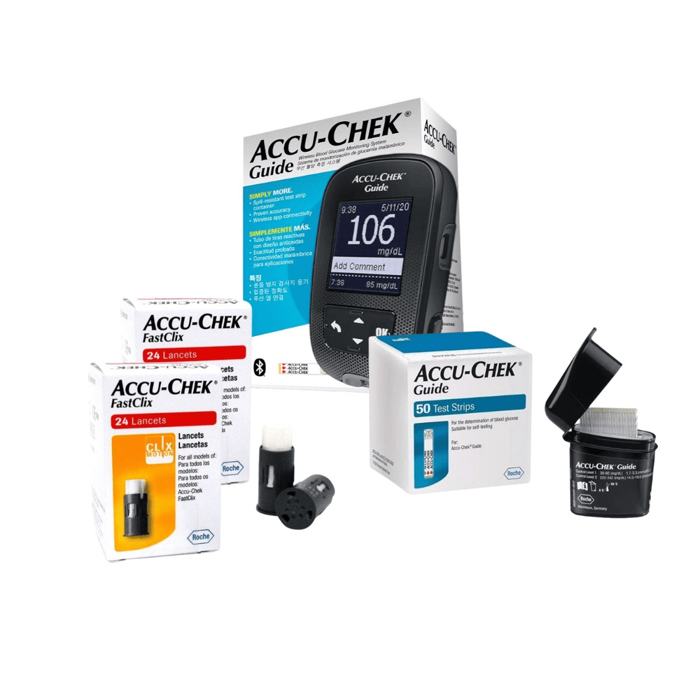 Pack-Glucometro-Accu-Chek®-Guide Pack Glucómetro Accu-Chek® Guide + 50 Tiras Guide + 48 Lancetas FastClix