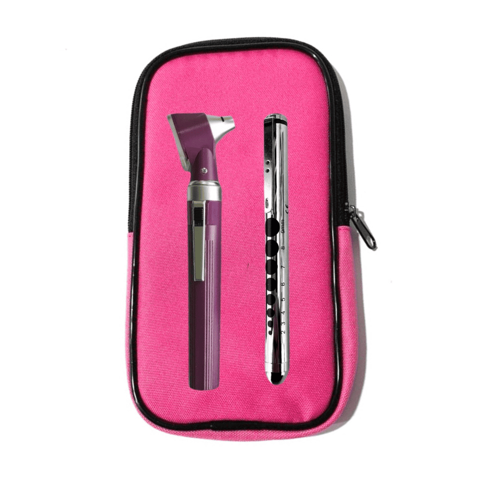 Pack: Otoscopio con iluminación Halógena Directa Guthmann + Estuche Multifuncional + Linterna Medica de Aluminio Graduada