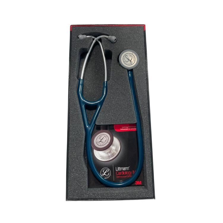 Fonendoscopio Littmann® Cardiology IV Azul Caribe Champaña 6190 con detalle de diseño